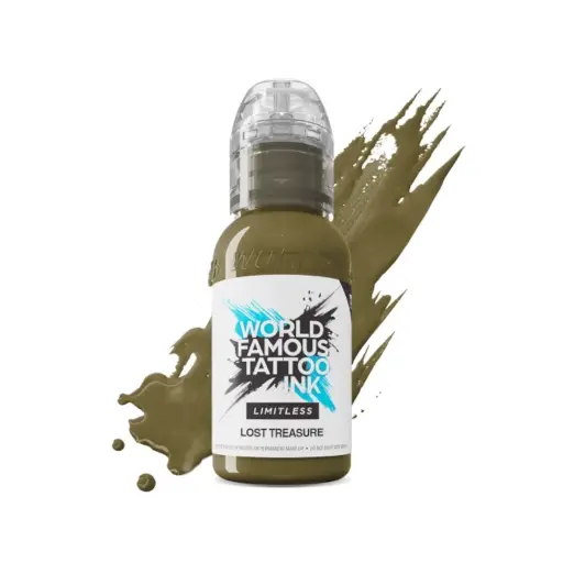 [ki_encre_world_famous_lost_treasure-LTJKLT1-S-S] Encre de Tatouage Marron World Famous Lost Treasure – Conforme REACH – Pigment Professionnel Haute Intensité*