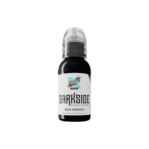 [ki_encre_world_famous_darkside_pzda_borozda-LTNDPB1-S] Encre de Tatouage Noire World Famous Darkside PZDA Borozda – Conforme REACH – Pigment Professionnel Haute Intensité*