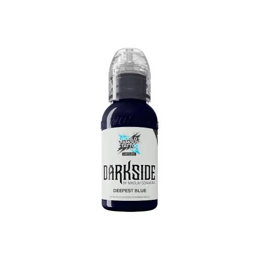 [ki_encre_world_famous_darkside_deepest_blue-LTNDDB1-S] Encre de Tatouage Noire World Famous Darkside Deepest Blue – Conforme REACH – Pigment Professionnel Haute Intensité*
