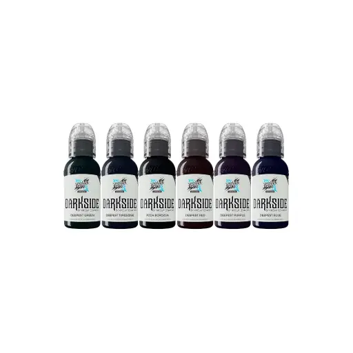 [ki_set_encre_world_famous_nikolay_dzhangiroc_darkside-LTNDDST1-S] Encre Tattoo Professionnelle World Famous Ink Limitless Darkside – Set 6x30 ml REACH – Signature Nikolay Dzhangirov*