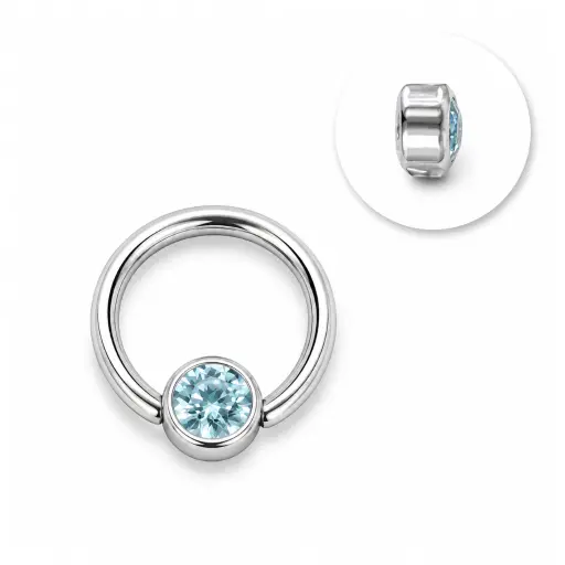 Piercing Anneau BCR Titane avec Strass – Bijou de Piercing Résistant & Élégant*