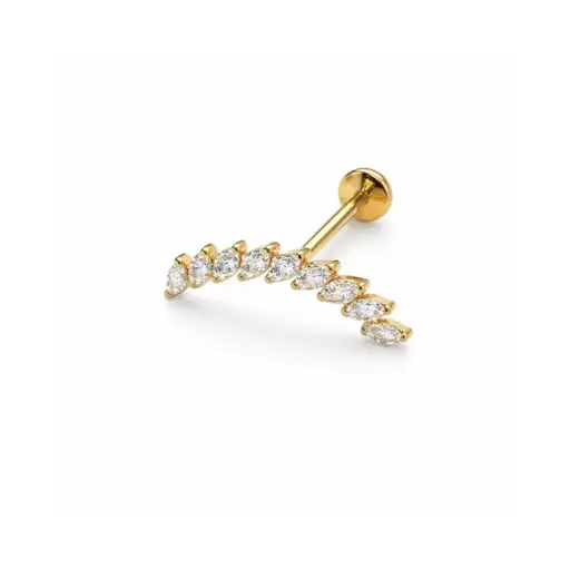[f_GOLD_STERILE_labret_interne-FBG-1616] Piercing Labret - Titane F136 Gold Stérile - Labret 1616 interne en titane pvd gold 1,2 x 8 mm*