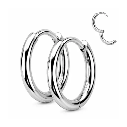 Piercing Anneau Titane ASTM F136 Premium – Clicker avec Fermeture à Charnière Grand Diamètre*