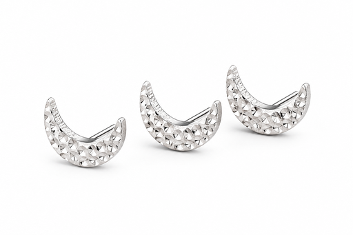[G2-ns_embout_threadless-T23] Embout Piercing Croissant De Lune Martelée Titane ASTM F136 Threadless – Bijou Piercing Haut de Gamme Hypoallergénique Ultra Résistant*
