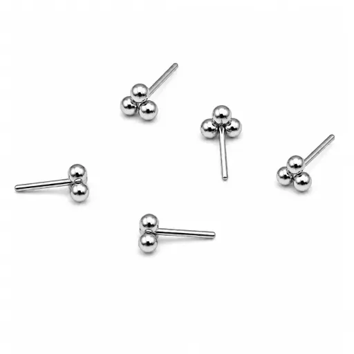 [G2-ns_embout_threadless-T26-3] Embout Piercing Triple Bille 3mm Titane ASTM F136 Threadless – Bijou Piercing Haut de Gamme Hypoallergénique Ultra Résistant*