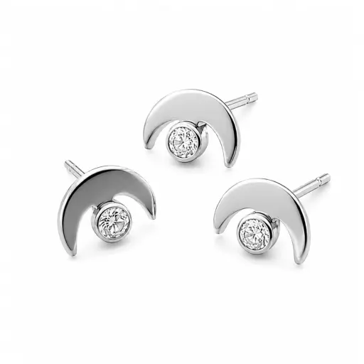 [G2-ns_embout_threadless-T29] Embout Piercing Croissant De Lune Strass Titane ASTM F136 Threadless – Bijou Piercing Haut de Gamme Hypoallergénique Ultra Résistant*