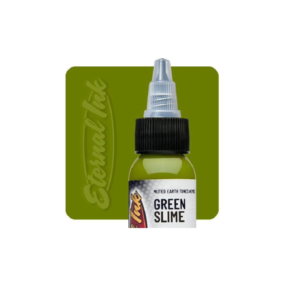 [b_eternal_muted_earthtone_green_slime] Eternal Ink Muted Earthtone Green Slime - Encre artistique pour entraînement tatouage NON REACH
