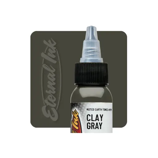 [b_NON_REACH_encre_eternal_clay_gray] Encre Entrainement Tattoo Grise - Eternal Ink Muted Earth Tones Clay Gray - Encre artistique pour l'entrainement au tatouage NON REACH 30 ml* 