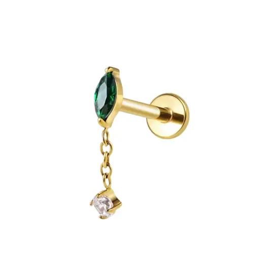 [fb_GOLD_STERILE_labret_int_1.2x8mm-FBG-3060] Piercing Labret - Titane F136 Gold Stérile - Labret 3060 interne en titane pvd gold 1,2 x 8 mm*