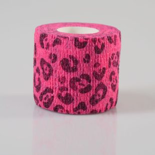 Strap Itc - Bande cohésive couvre grip et manchon de tatouage léopard rose