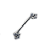 BARBELL TETON TITANE F136 THEADLESS CABOCHONS CLUSTER 4 STRASS