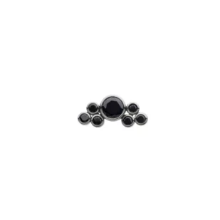 Invictus Embout 07 Titane F136 - Piercing avec pas de vis interne cluster 7 zircone noir