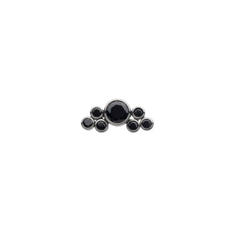 Invictus Embout 07 Titane F136 – Piercing avec pas de vis interne cluster 7 zircone noir