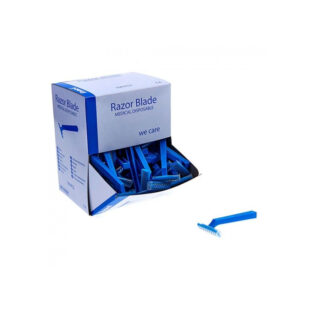 Rasoir Romed - Boîte distributrice de 100 rasoirs à usage unique 1 lame bleu