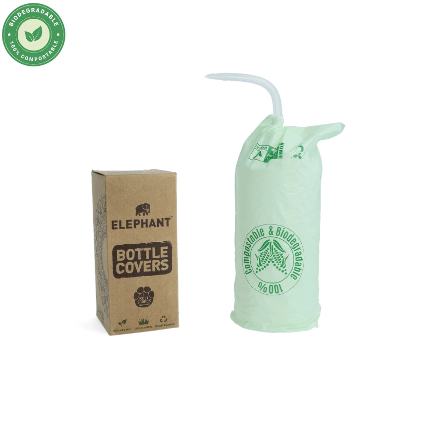 Elephant Bottle Cover Biodégradables - 200 sachets pour bouteille de tatouage en rouleaux 12x20cm