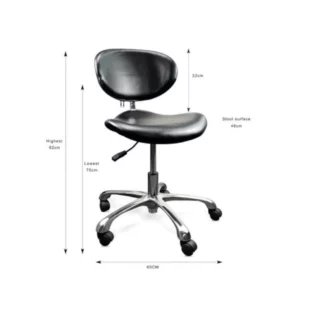 Chaise Pour Artiste Tatoueur et Pierceur - Assise ergonomique avec revêtement vinyle et vérin hydraulique dimension