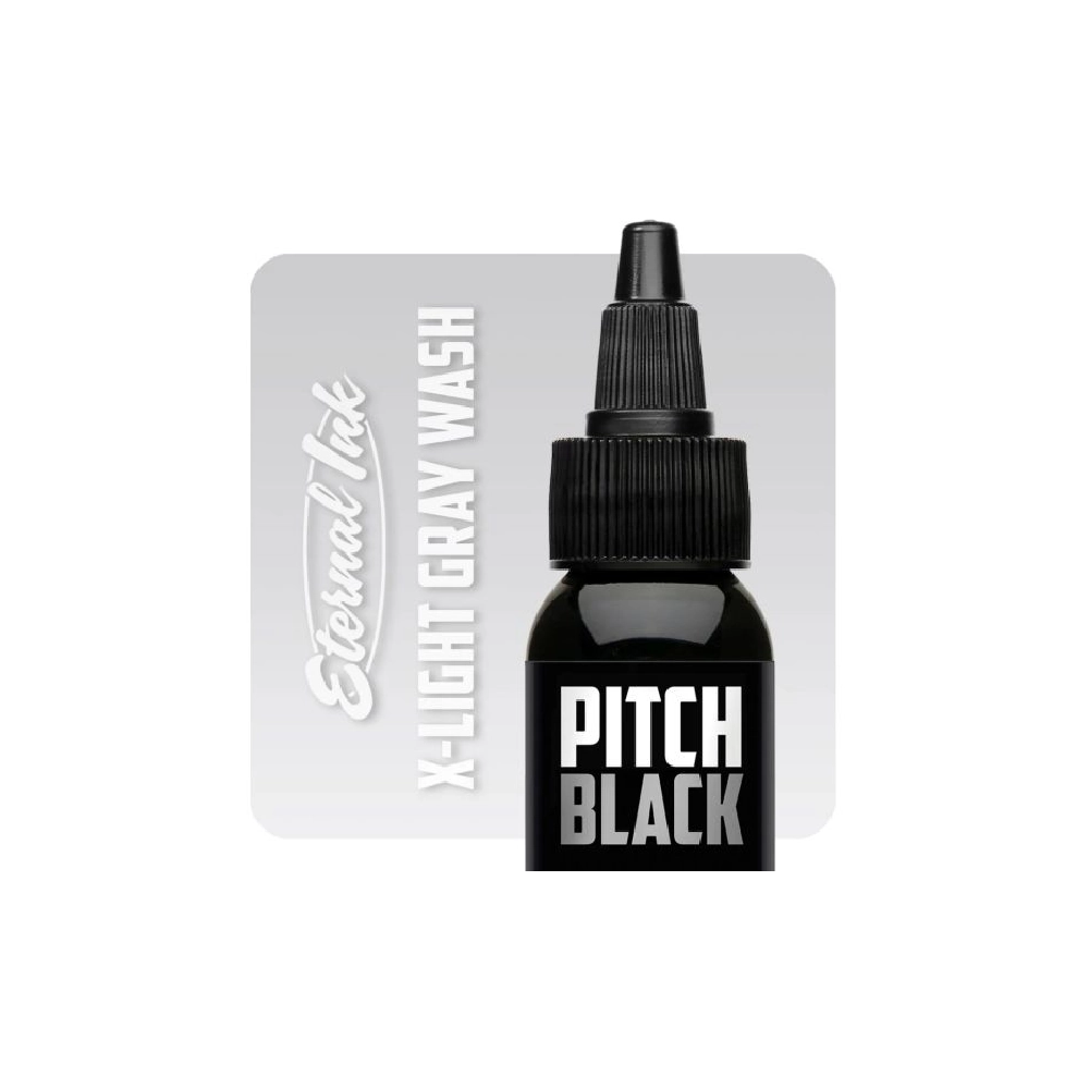 Eternal Ink Pitch Black X-Light Gray Wash – Encre artistique pour entrainement tatouage NON REACH