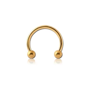 Fer à cheval Stérile Pvd Gold Gamme Itc - Piercing barbell circular en titane stérile pvd gold