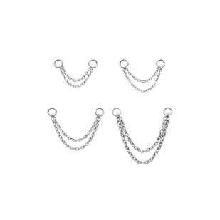 Invictus Charm 02 Titane F136 - Accessoire pour anneau de piercing double chaîne