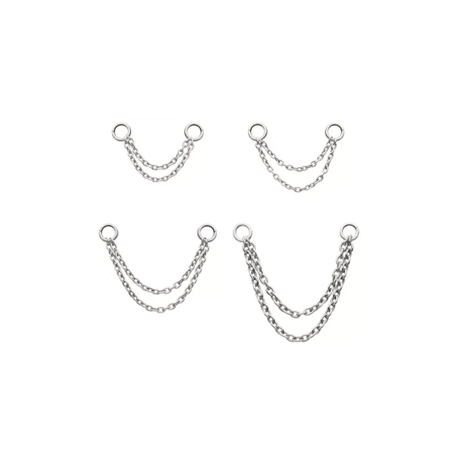 Invictus Charm 02 Titane F136 – Accessoire pour anneau de piercing double chaîne