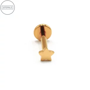 Labret Stérile Interne Gamme Itc Pvd Gold 36 - Piercing avec pas de vis interne étoile