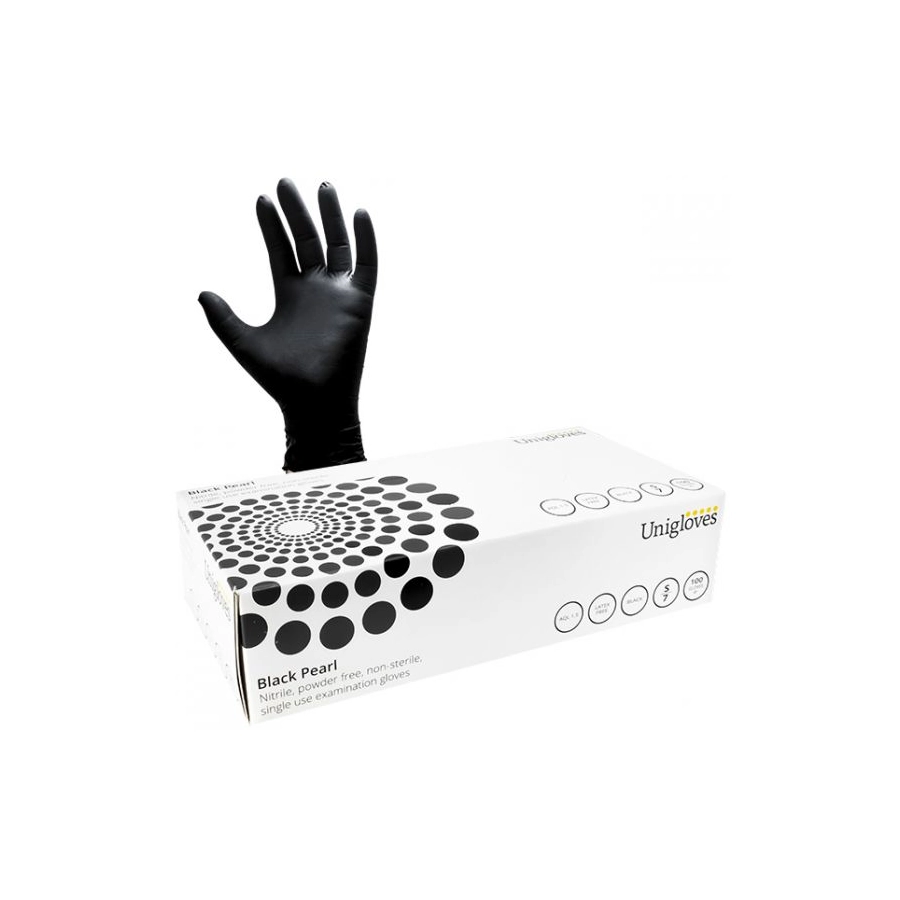 Gant Nitrile Tattoo – Unigloves boîte de 100 gants en nitrile noir non poudré