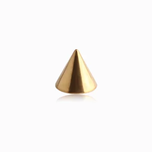 Piercing Cone Dore - Embout pour bijou pas de vis externe en acier pvd gold