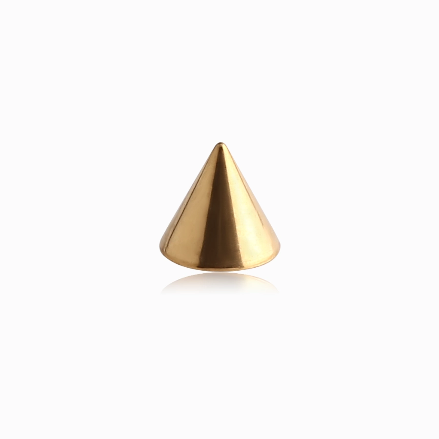 Piercing Cone Dore – Embout pour bijou pas de vis externe en acier pvd gold
