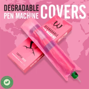 Protection Pen Tattoo - Degradable Pen Machine Cover - Boîte de gaine de protection pour machine pen de tatouage rose