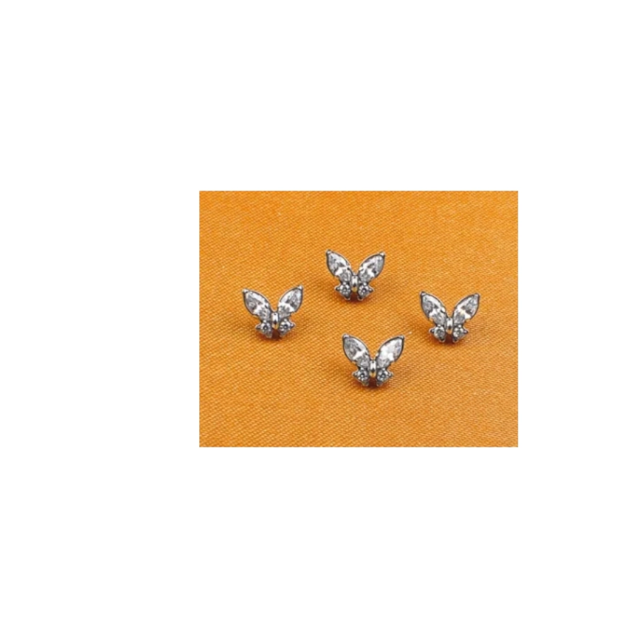 Embout Titane Piercing – Gamme Hand Ink – Embout en titane f136 pour pas de vis interne papillon avec strass